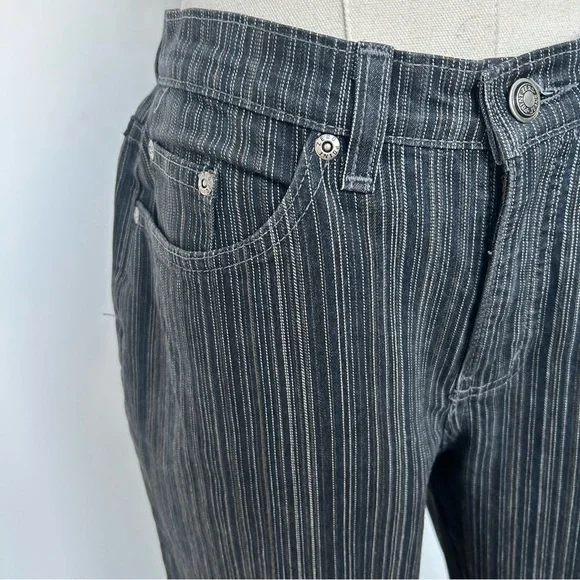 High Waisted Pin Stripe Flare Jeans - Picture 1 of 7